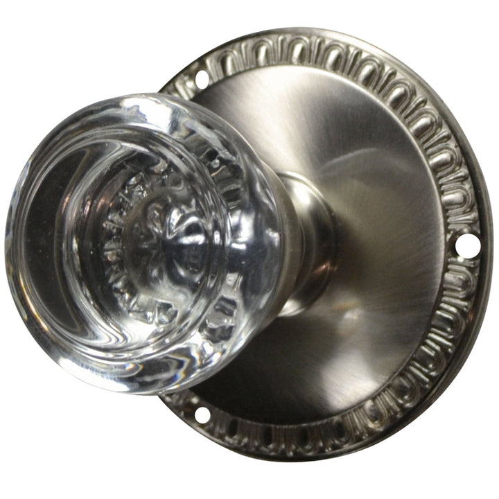 Egg & Dart Rosette Door Set with Round Crystal Door Knobs (Several Finishes Available) COPPER MOUNTAIN HARDWARE