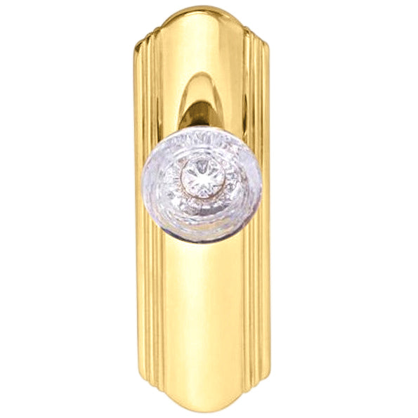 Art Deco Long Backplate Door Set with Round Crystal Door Knobs (Several Finishes Available)