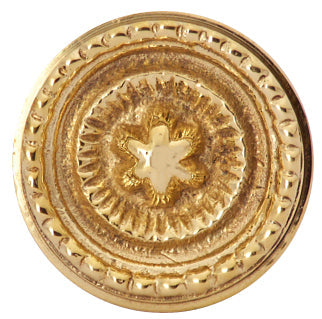 1 1/4 Inch Solid Brass Beaded Star Round Cabinet & Furniture Knob COPPER MOUNTAIN HARDWARE