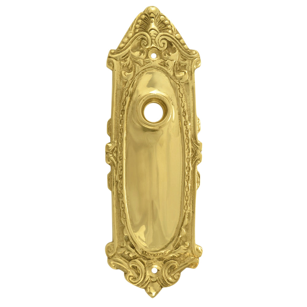 Ornate Victorian Long Solid Brass Backplate (Several Finishes Available) COPPER MOUNTAIN HARDWARE