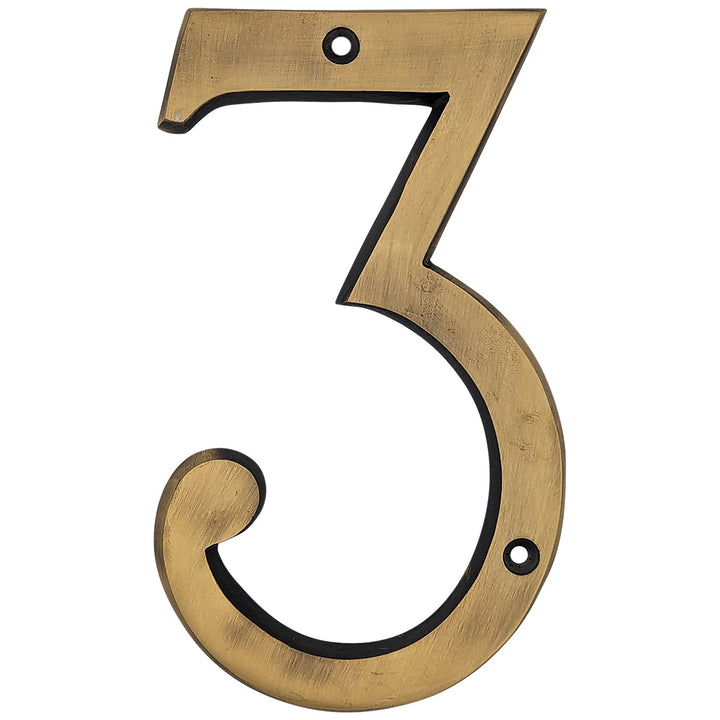 6 Inch Tall House Number 3 COPPER MOUNTAIN HARDWARE