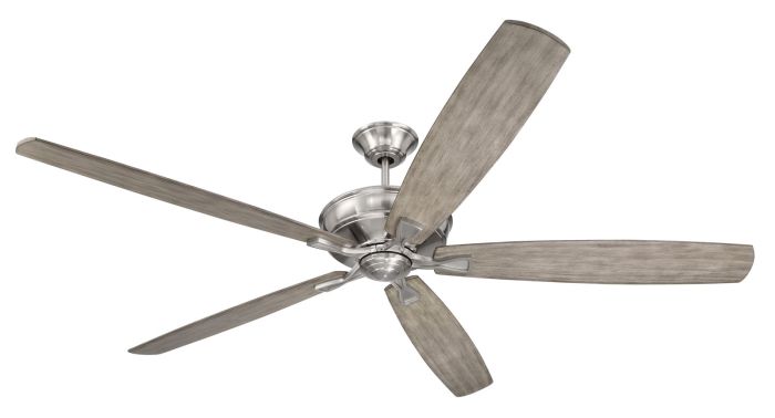 Antique Hardware 72" Santori in Brushed Polished Nickel w/ Coffee Blades Ceiling Fan