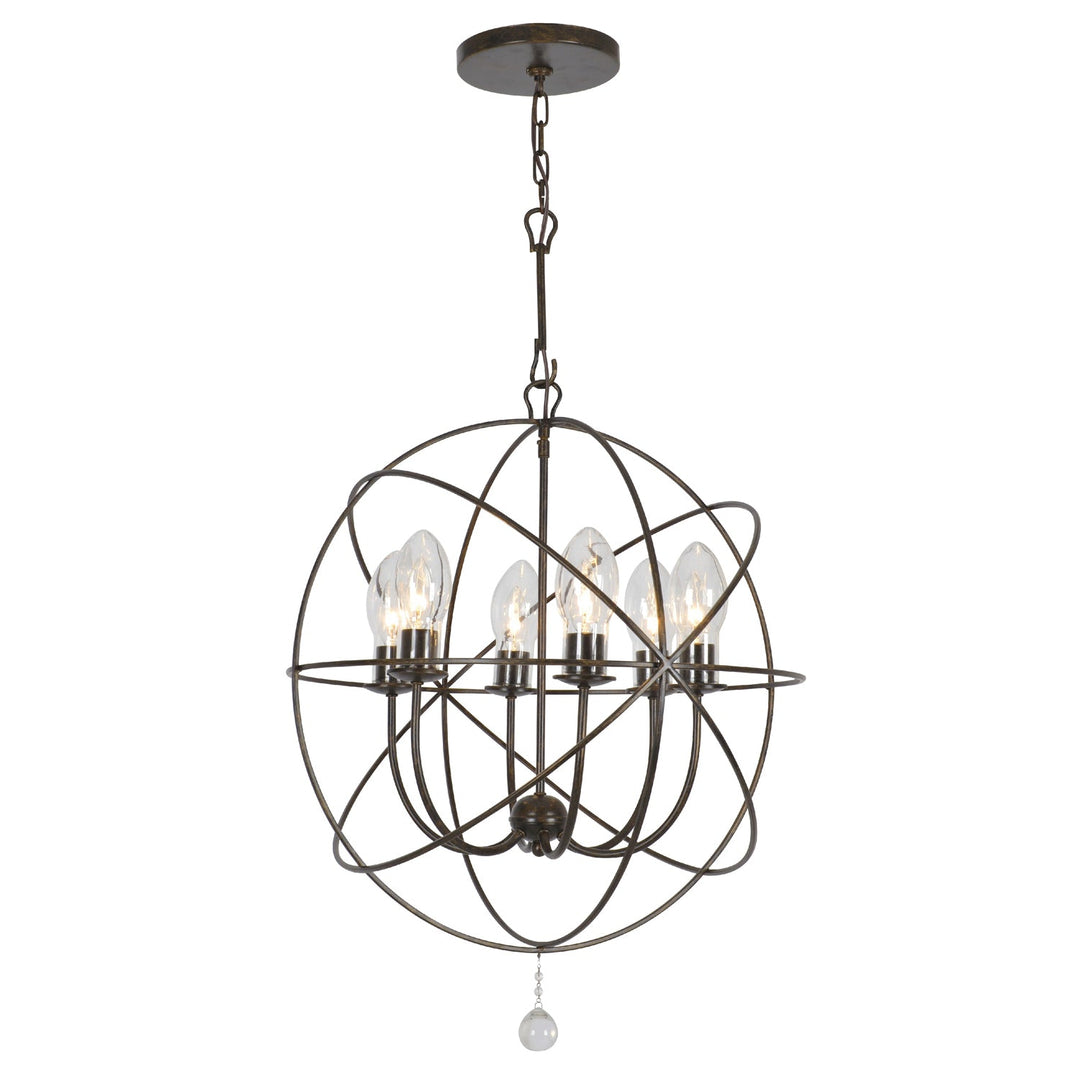 Solaris 6 Light English Bronze Sphere Outdoor Pendant Crystorama