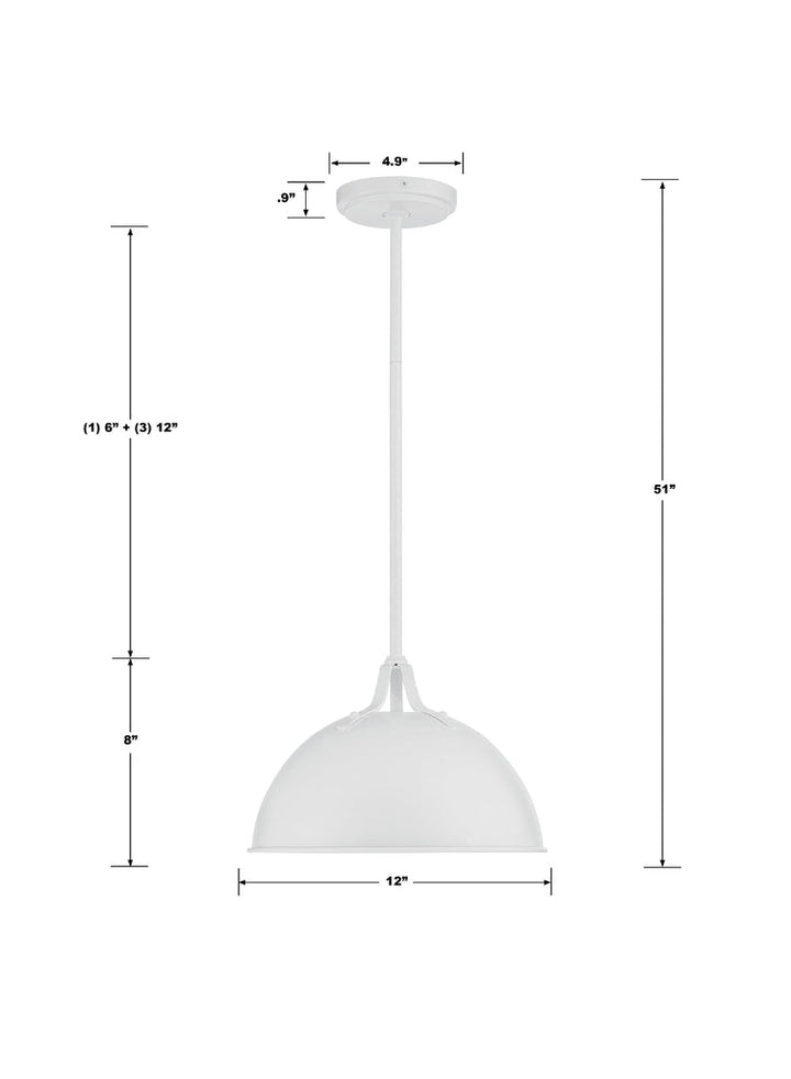 Soto 1 Light White Mini Pendant Crystorama