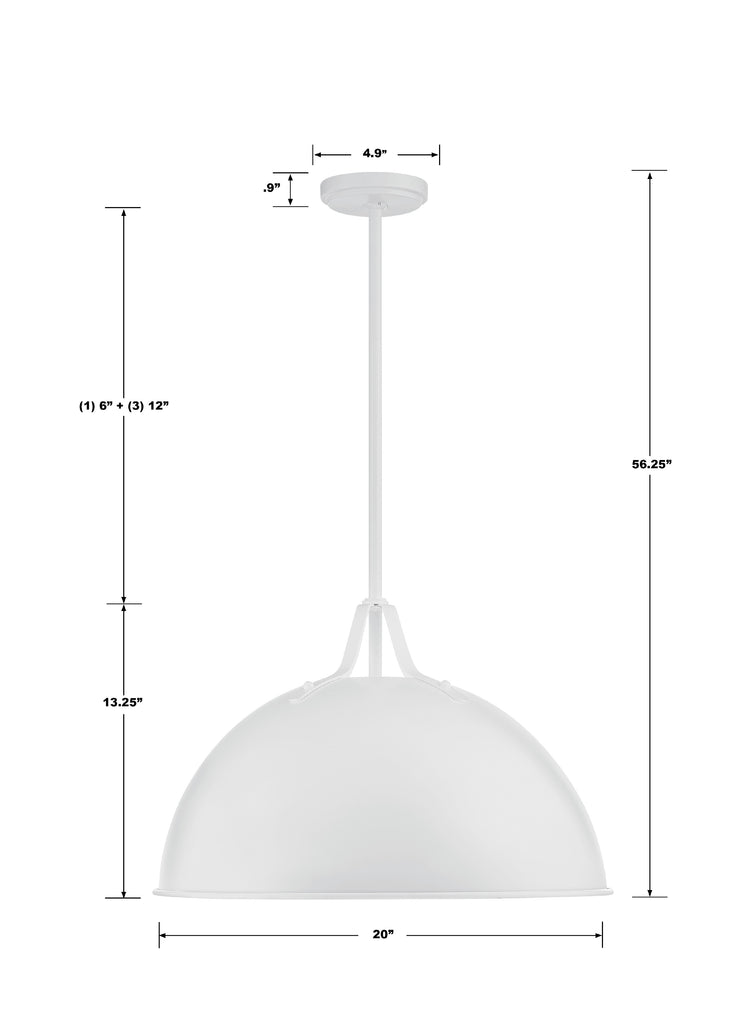 Crystorama Crystorama Soto 1 Light White Chandelier