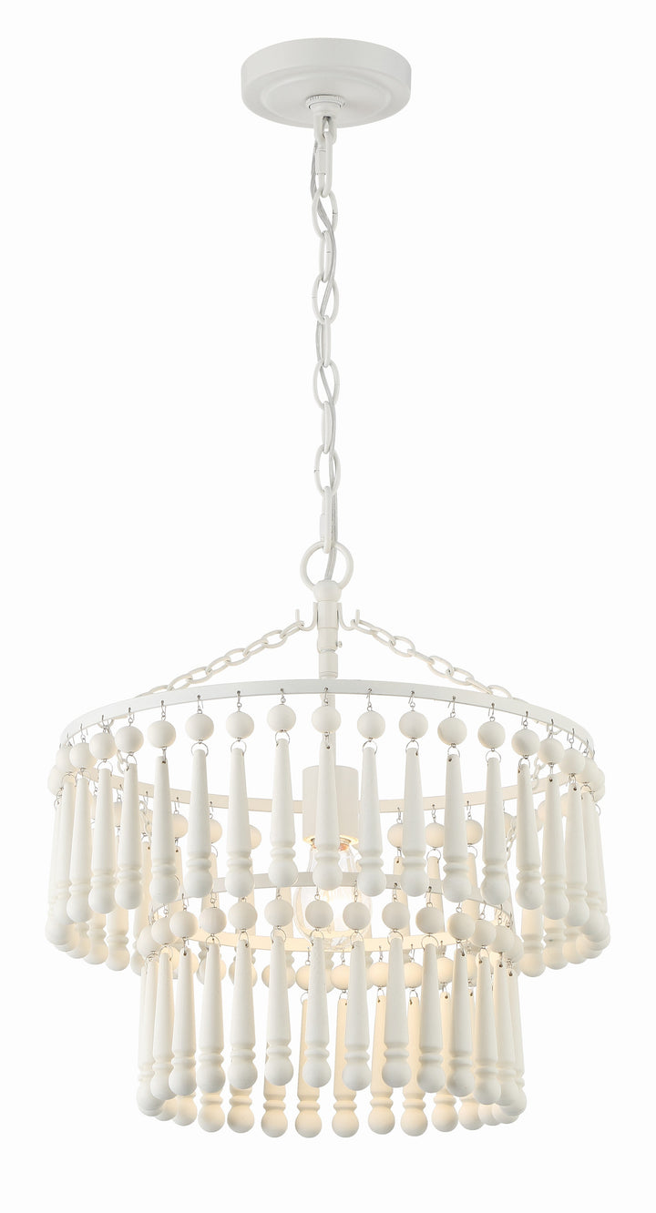 Tiana 1 Light Matte White Pendant Crystorama