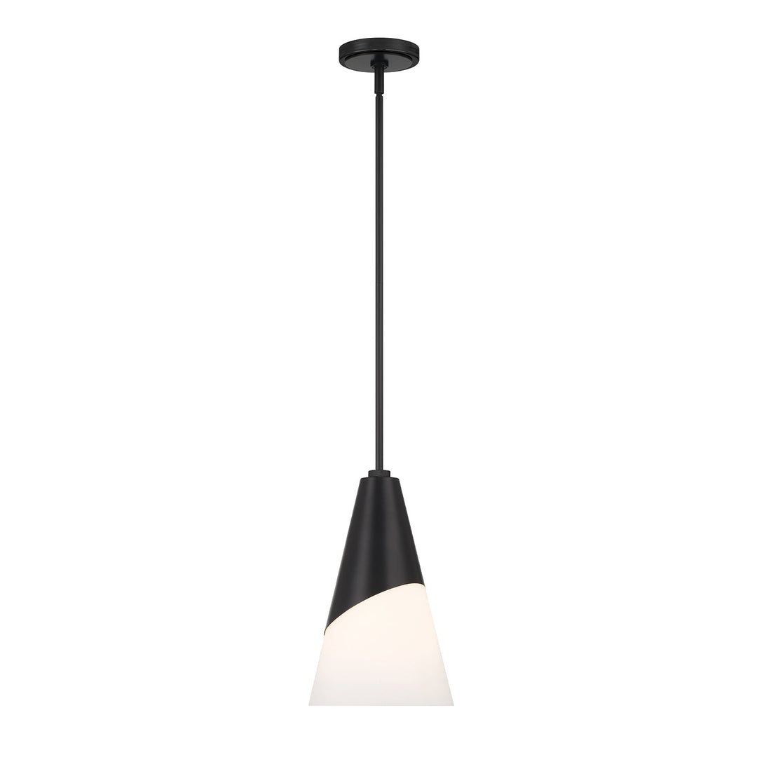 Brian Patrick Flynn Tori 1 Light Matte Black Pendant Crystorama