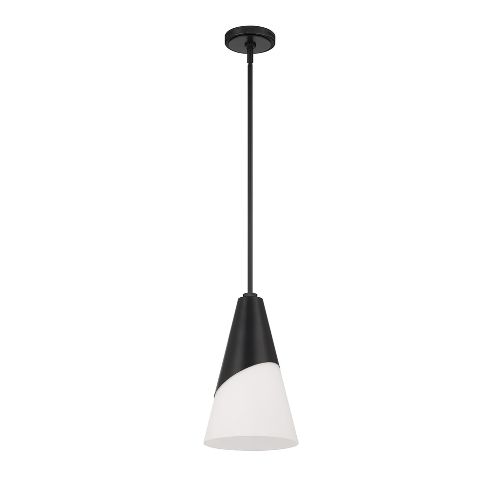 Brian Patrick Flynn Tori 1 Light Matte Black Pendant Crystorama