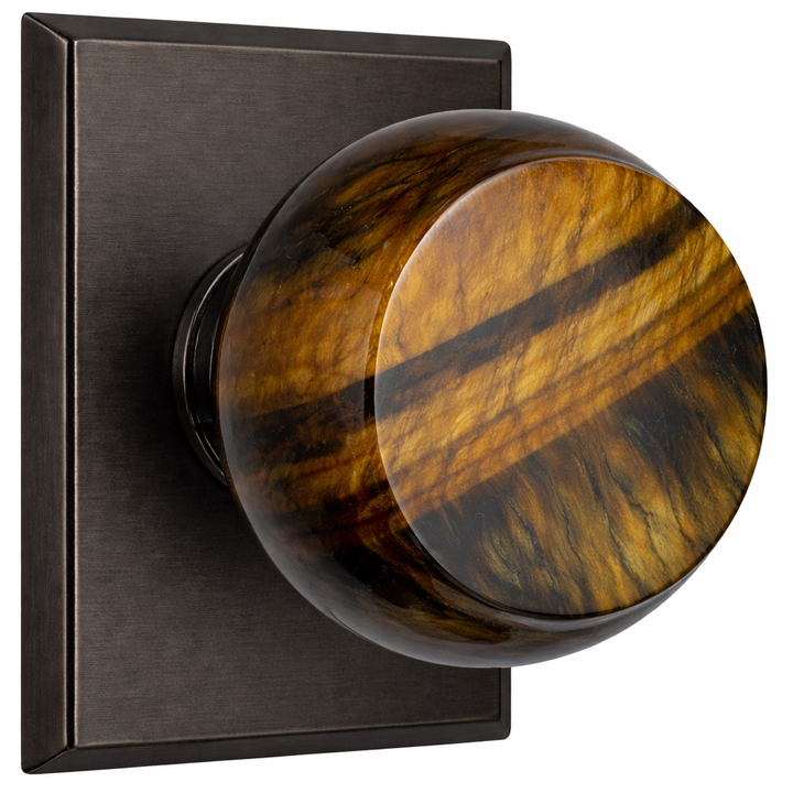 Magnifique® Rectangular Door Set with Blue Tiger Eye Knobs (Several Finishes Available)