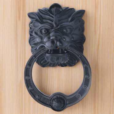 8 3/8 Inch (4 Inch c-c) Solid Brass Regal Lion Door Knocker (Oil Rubbed Bronze Finish) Copper Mountain Hardware