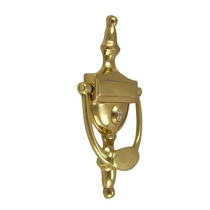 6 Inch (3 3/4 Inch c-c) Solid Brass Traditional Door Knocker (Polished Brass Finish) COPPER MOUNTAIN HARDWARE