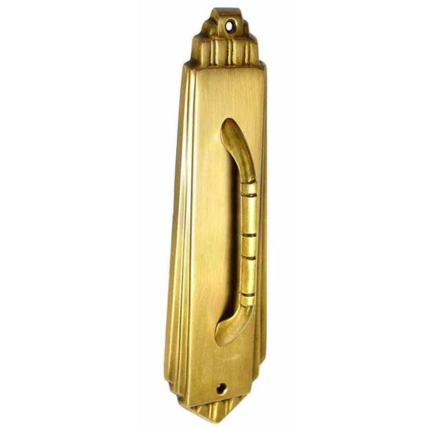 9 Inch Tall Art Deco Style Brass Pull Plate
