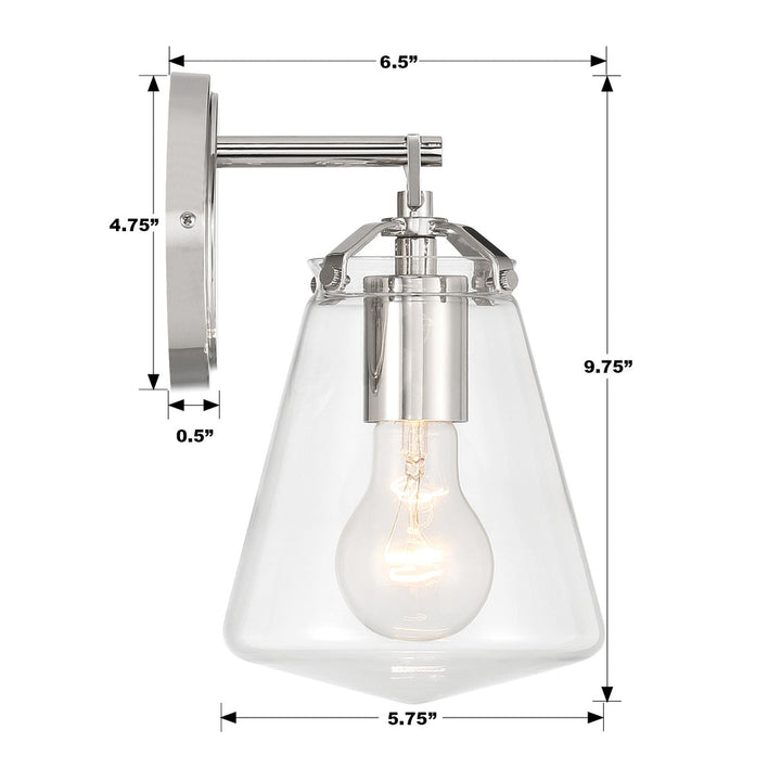 Crystorama Crystorama Voss 1 Light Polished Nickel Sconce