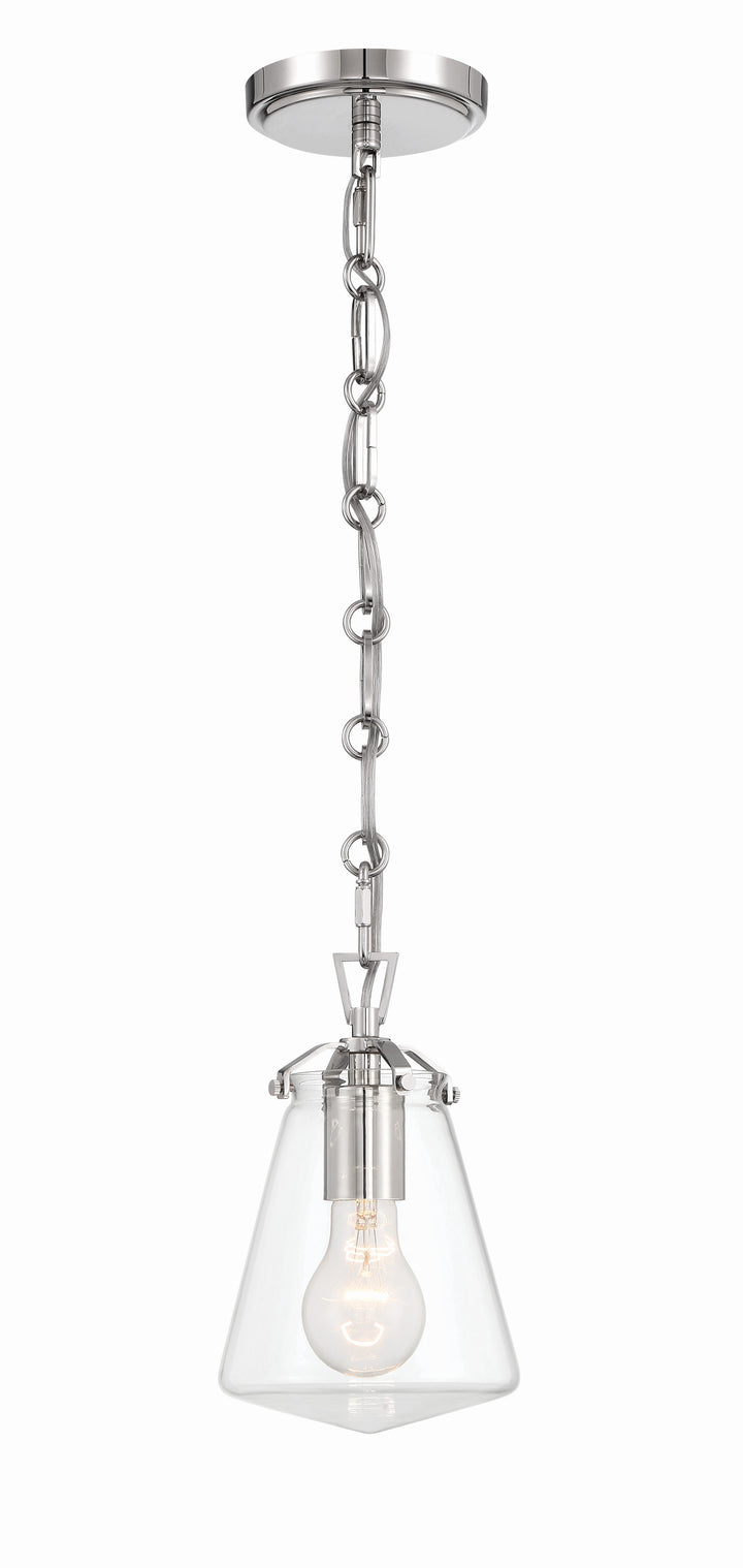 Voss 1 Light Polished Nickel Mini Pendant Crystorama