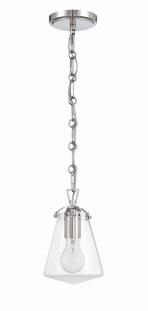 Voss 1 Light Polished Nickel Mini Pendant Crystorama