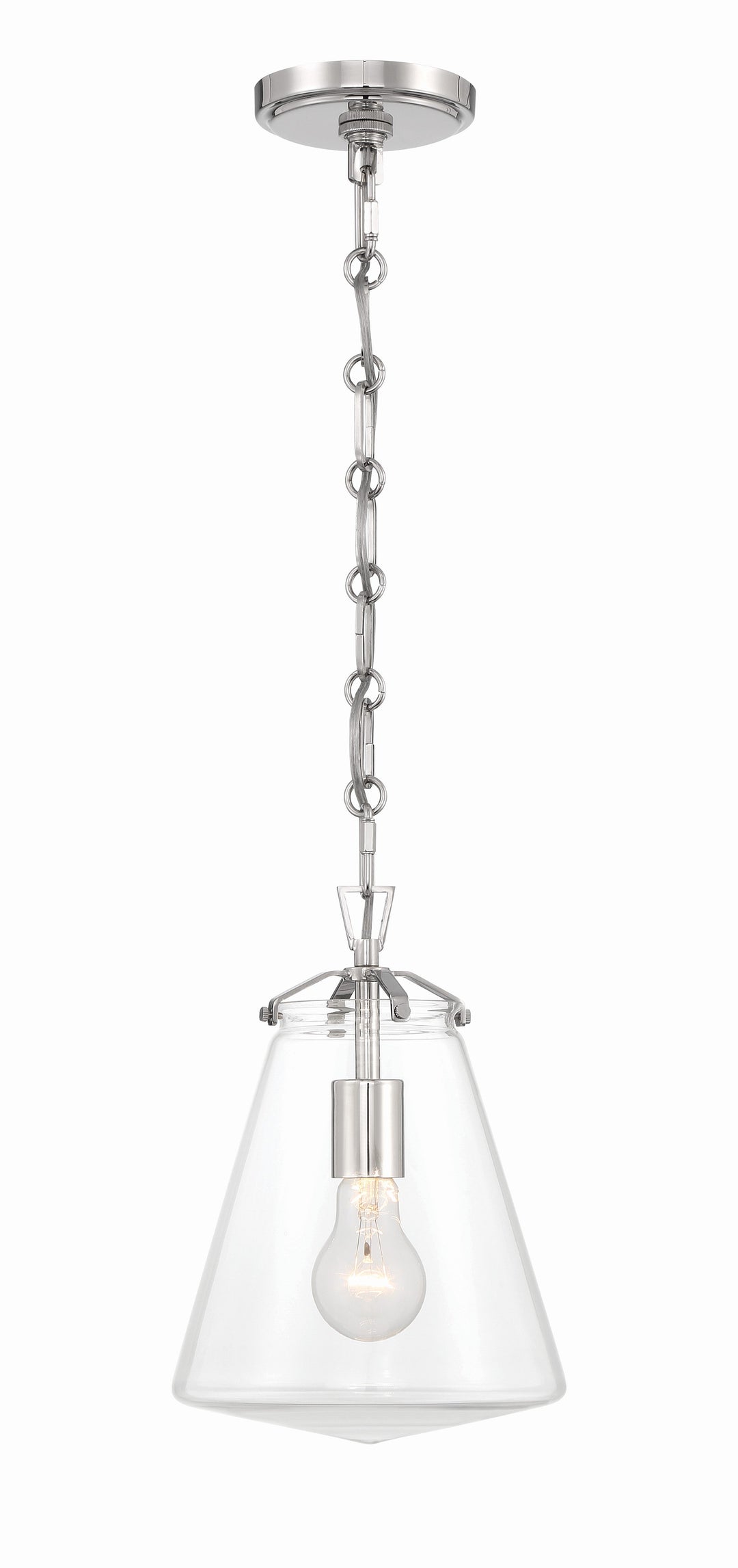 Voss 1 Light Polished Nickel Mini Pendant Crystorama