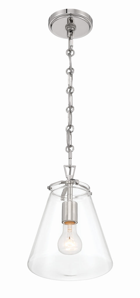 Voss 1 Light Polished Nickel Mini Pendant Crystorama