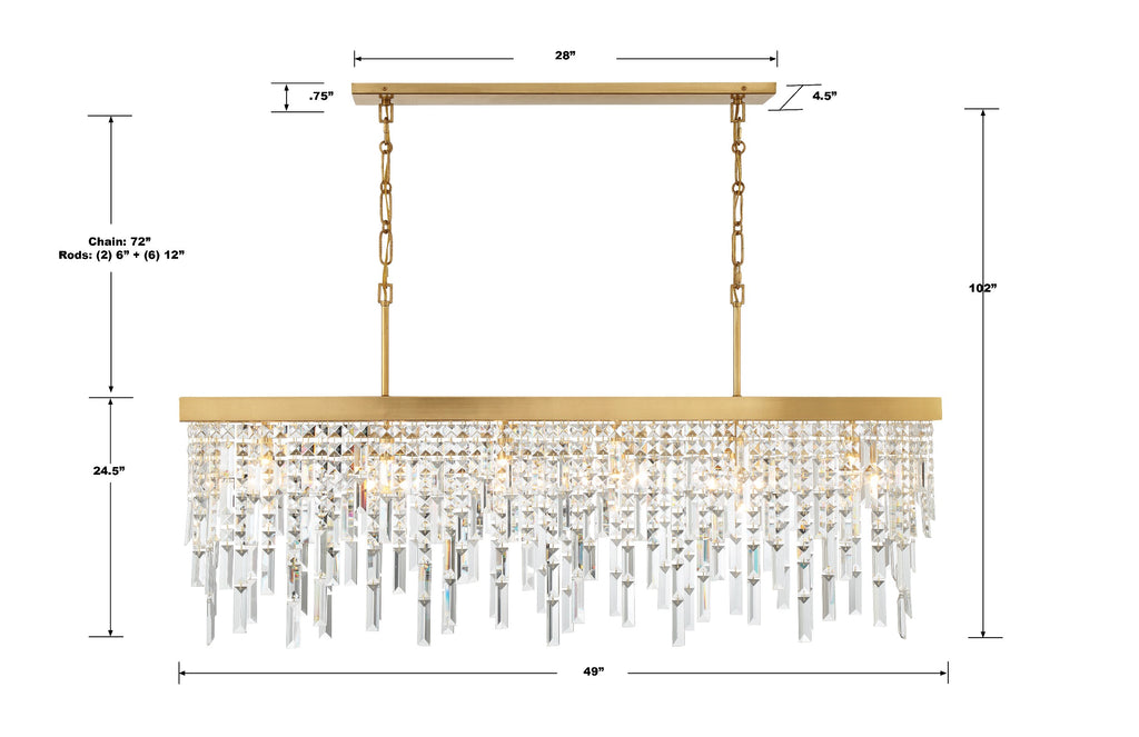 Crystorama Crystorama Winfield 6 Light Antique Gold Chandelier