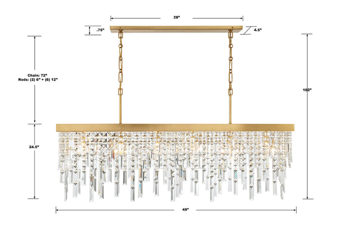 Crystorama Crystorama Winfield 6 Light Antique Gold Chandelier