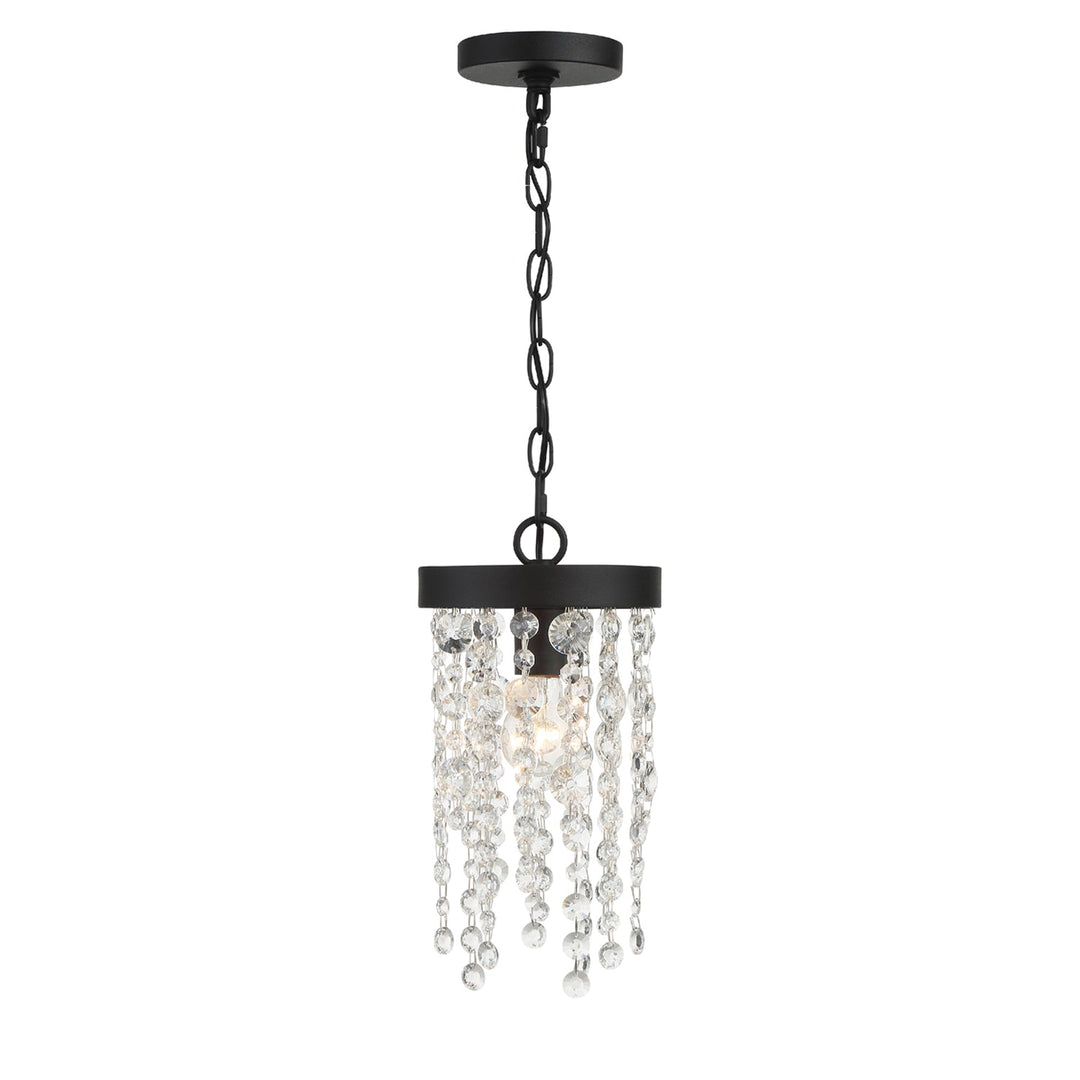 Winham 1 Light Black Forged Mini Pendant Crystorama