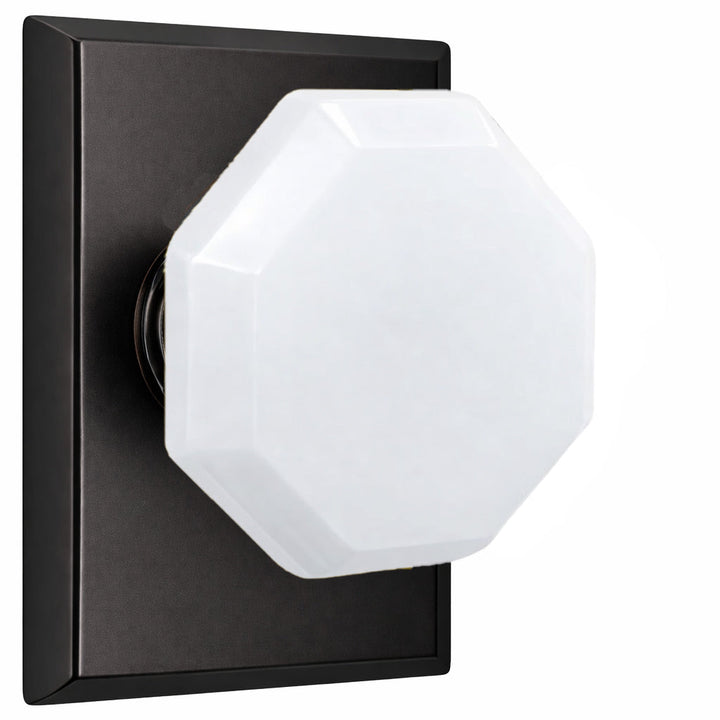 Magnifique® Rectangular Door Set with White Milk Glass Knobs (Several Finishes Available)