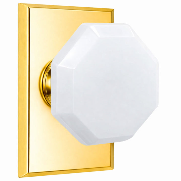 Magnifique® Rectangular Door Set with White Milk Glass Knobs (Several Finishes Available)