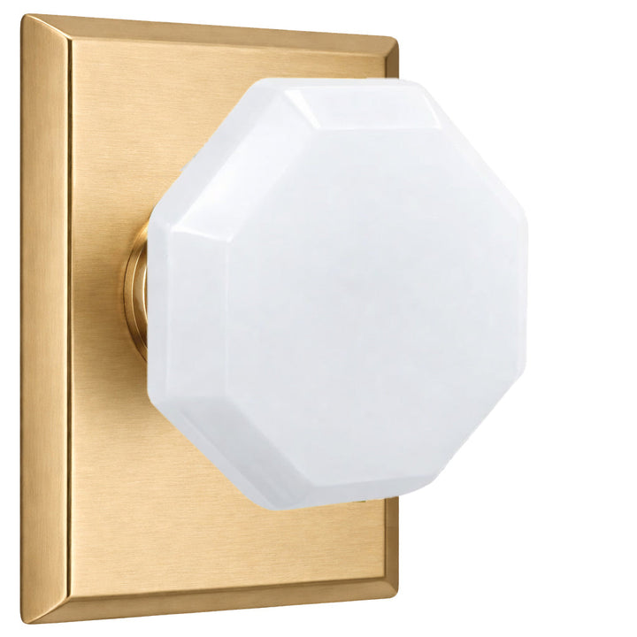 Magnifique® Rectangular Door Set with White Milk Glass Knobs (Several Finishes Available)