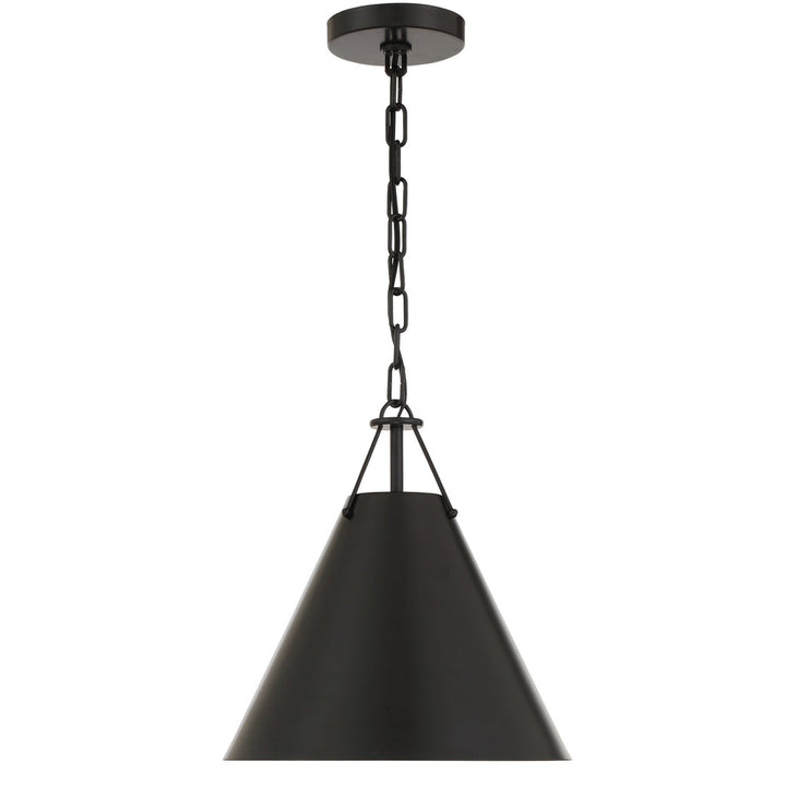 Xavier 1 Light Matte Black Mini Pendant Crystorama