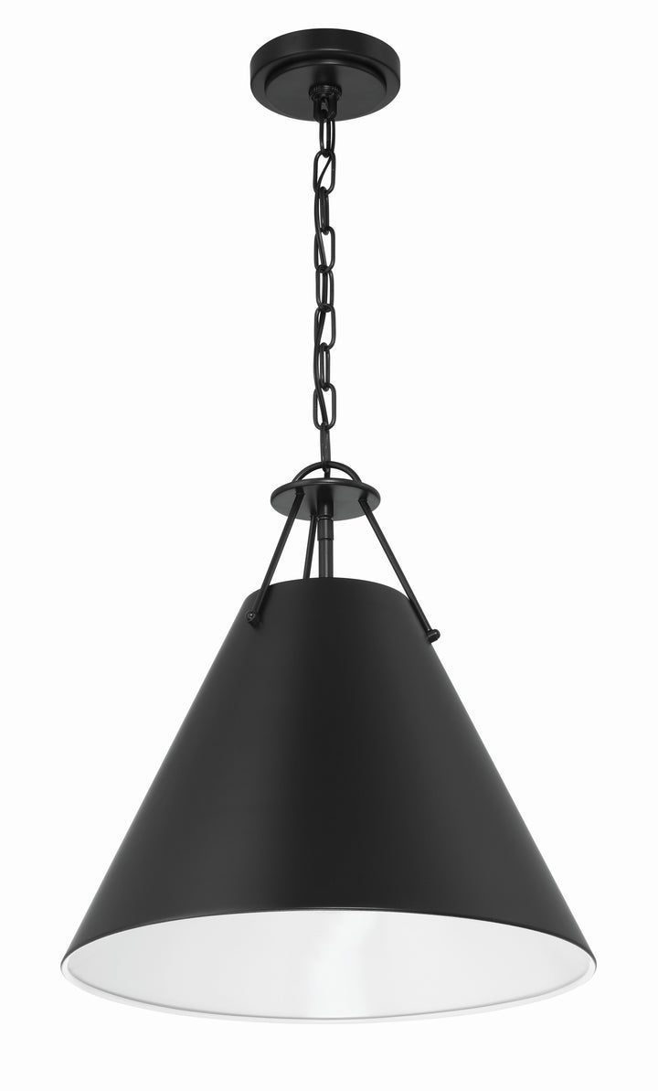 Xavier 3 Light Matte Black Pendant Crystorama