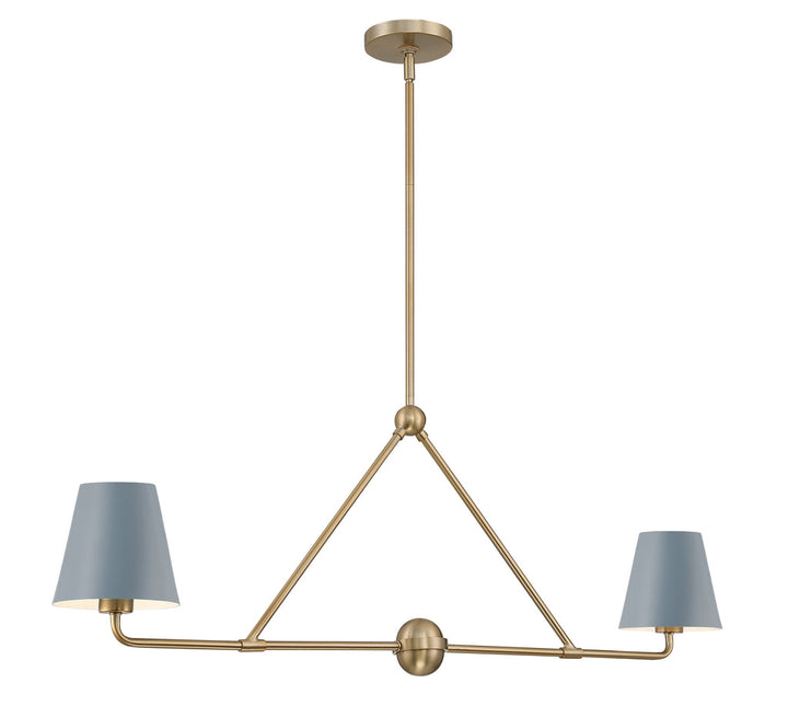 Crystorama Crystorama Xavier 2 Light Vibrant Gold + Blue Chandelier