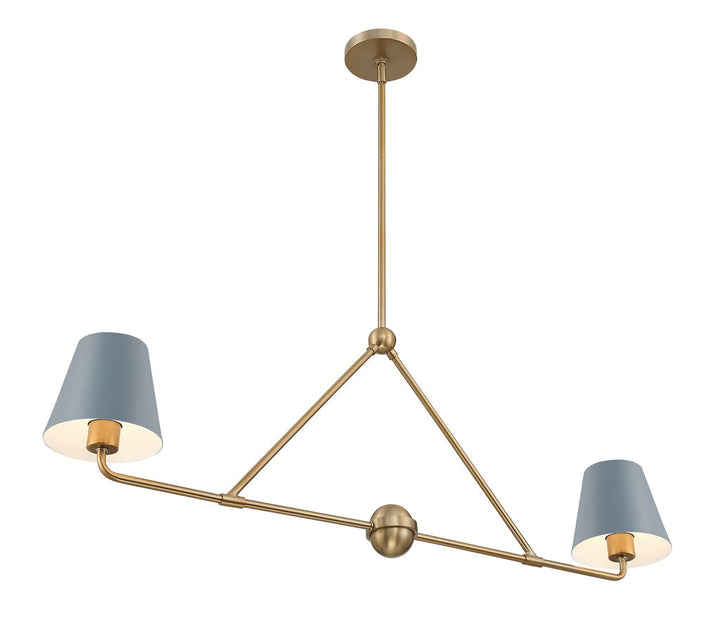 Crystorama Crystorama Xavier 2 Light Vibrant Gold + Blue Chandelier