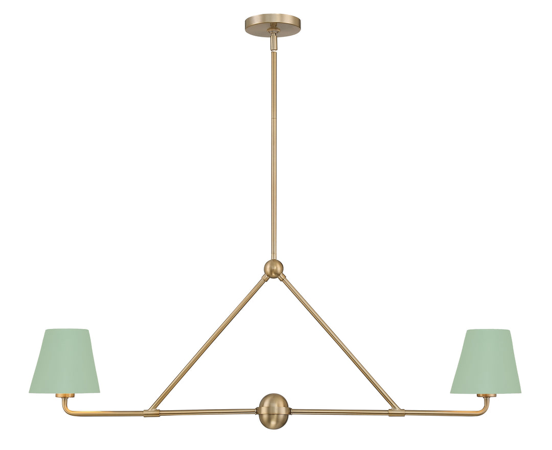 Crystorama Crystorama Xavier 2 Light Vibrant Gold + Green Chandelier