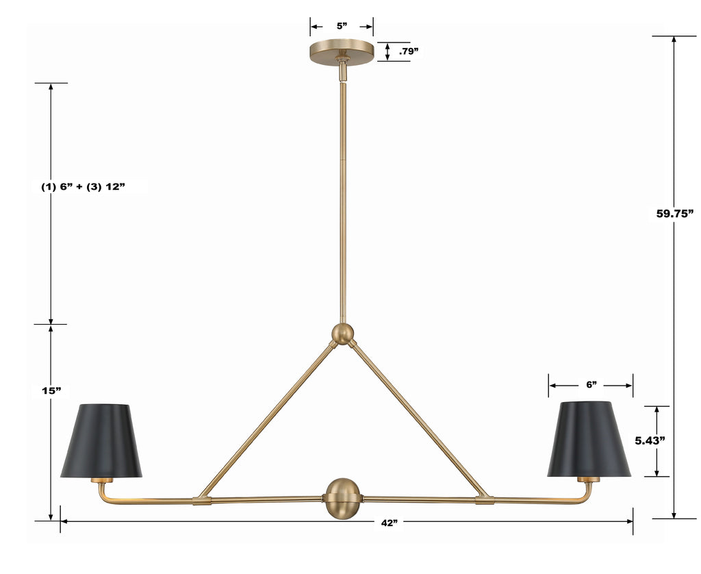 Crystorama Crystorama Xavier 2 Light Vibrant Gold Chandelier