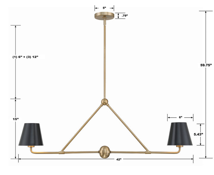 Crystorama Crystorama Xavier 2 Light Vibrant Gold Chandelier