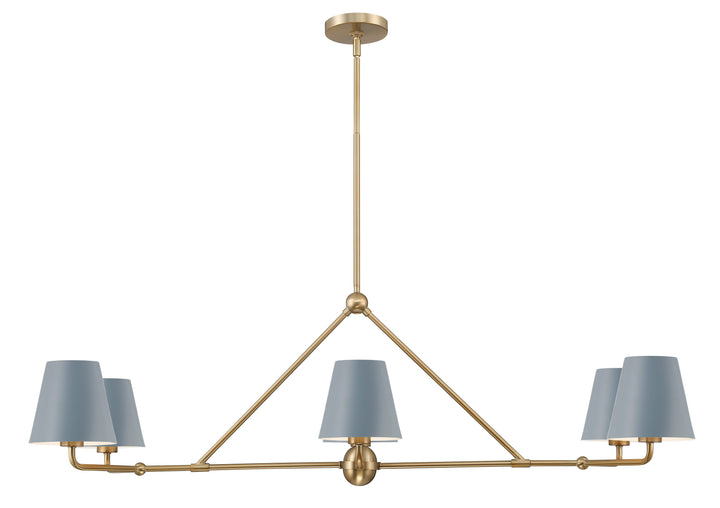 Crystorama Crystorama Xavier 6 Light Vibrant Gold + Blue Chandelier