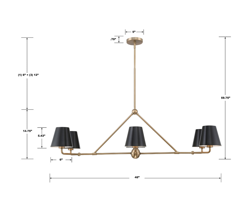 Crystorama Crystorama Xavier 6 Light Vibrant Gold Chandelier