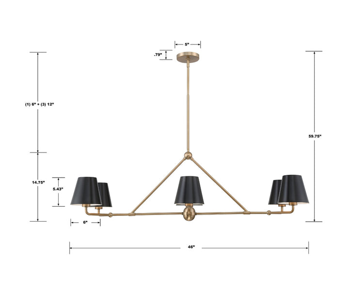 Crystorama Crystorama Xavier 6 Light Vibrant Gold Chandelier