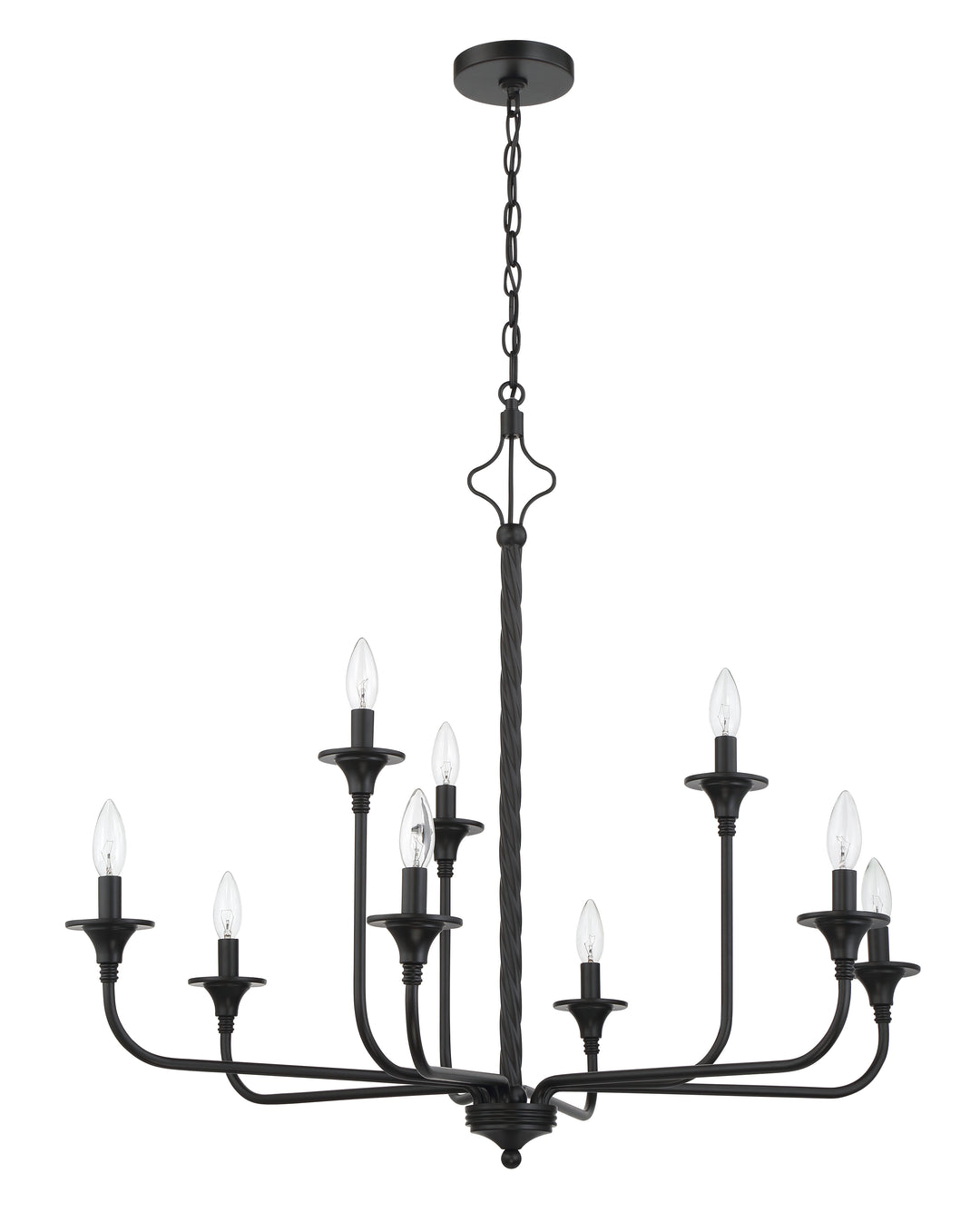 Jolenne 9  Light Two-Tier Chandelier in Flat Black CRAFTMADE