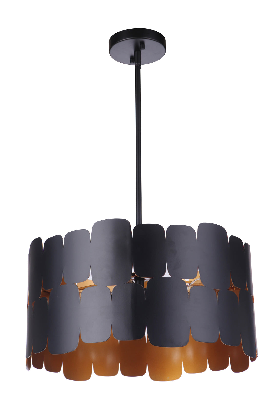 Sabrina 4 Light Pendant in Flat Black/Gold Luster CRAFTMADE