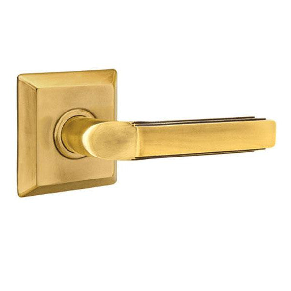 Solid Brass Milano Lever With Quincy Rosette EMTEK