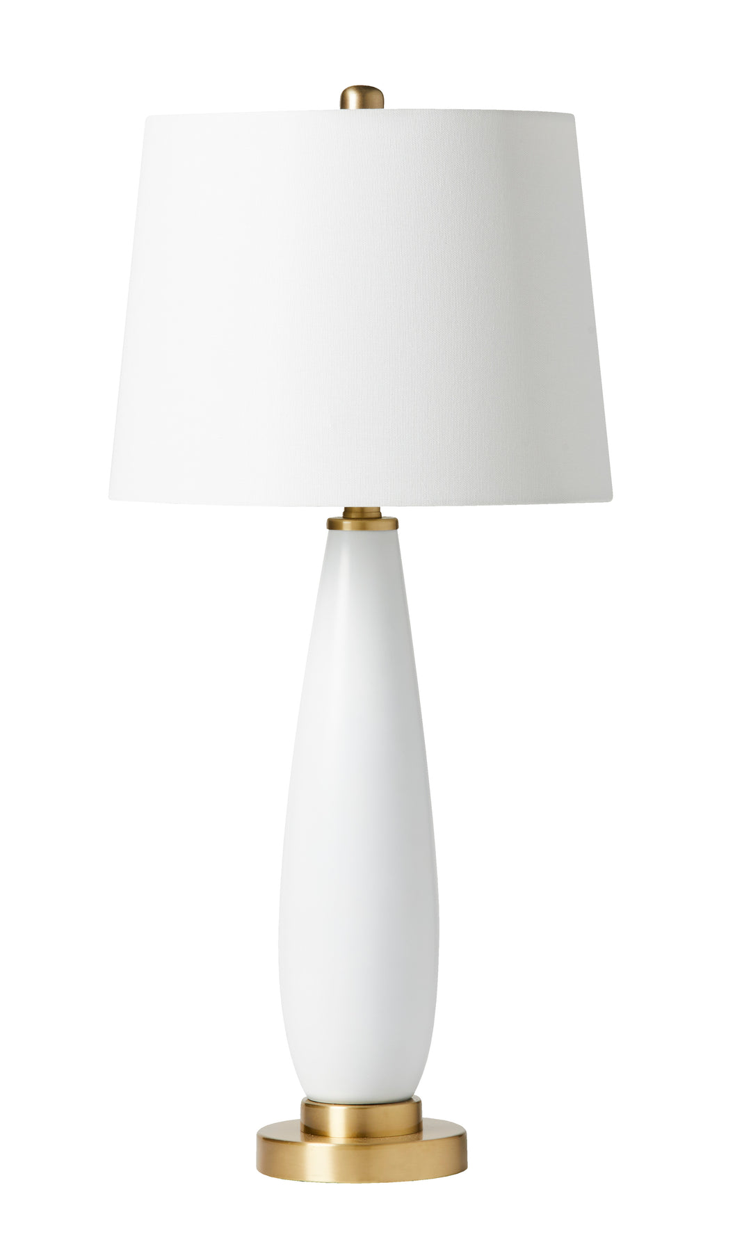 1 Light Glass/Metal Base Table Lamp in White Glass/Satin Brass CRAFTMADE