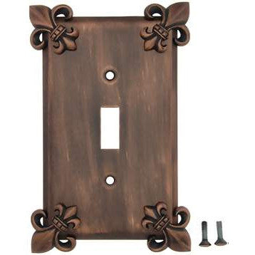 Fleur-De-Lis Wall Plate (Antique Copper Finish) ANNE AT HOME