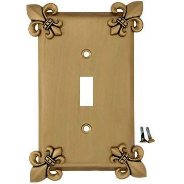 Fleur De Lis Wall Plate (Antique Brass Gold Finish) ANNE AT HOME