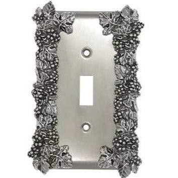 Grapes & Floral Wall Plate (Bright Nickel Finish) ANNE AT HOME