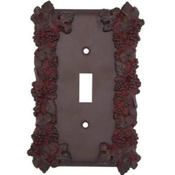 Grapes & Floral Wall Plate (Rust Finish) ANNE AT HOME