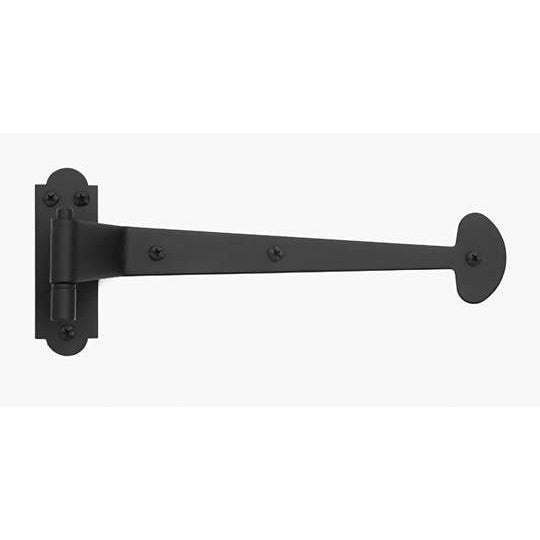 13 3/8 Inch Smooth Iron Bean Style Strap Shutter Hinge (Matte Black Finish) ACORN MANUFACTURING