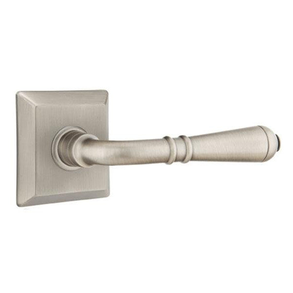 Brass Classic Hardware - Double Dummy Turino Door Lever With Quincy Rosette in Flat Black - 8531TUS19 - Emtek Hardware EMTEK