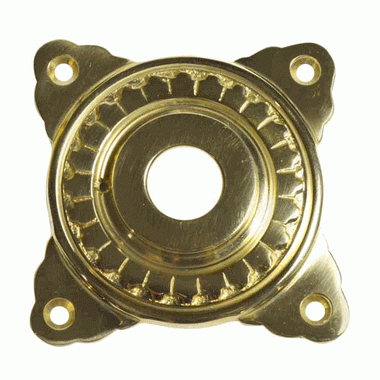 3 3/4 Inch Art Deco Doorknob Rosette (Polished Brass Finish) COPPER MOUNTAIN HARDWARE