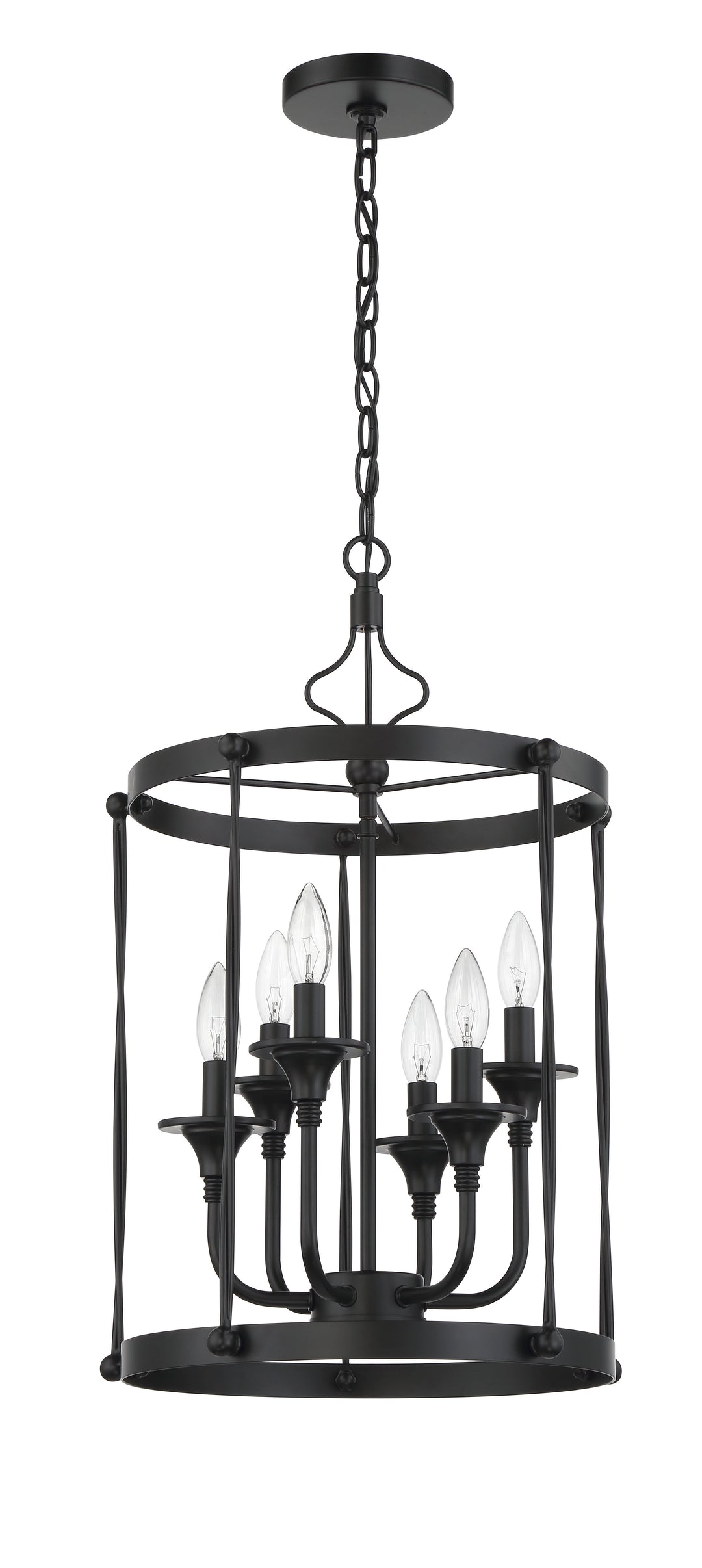 Jolenne 6 Light Cage Foyer Pendant in Flat Black CRAFTMADE