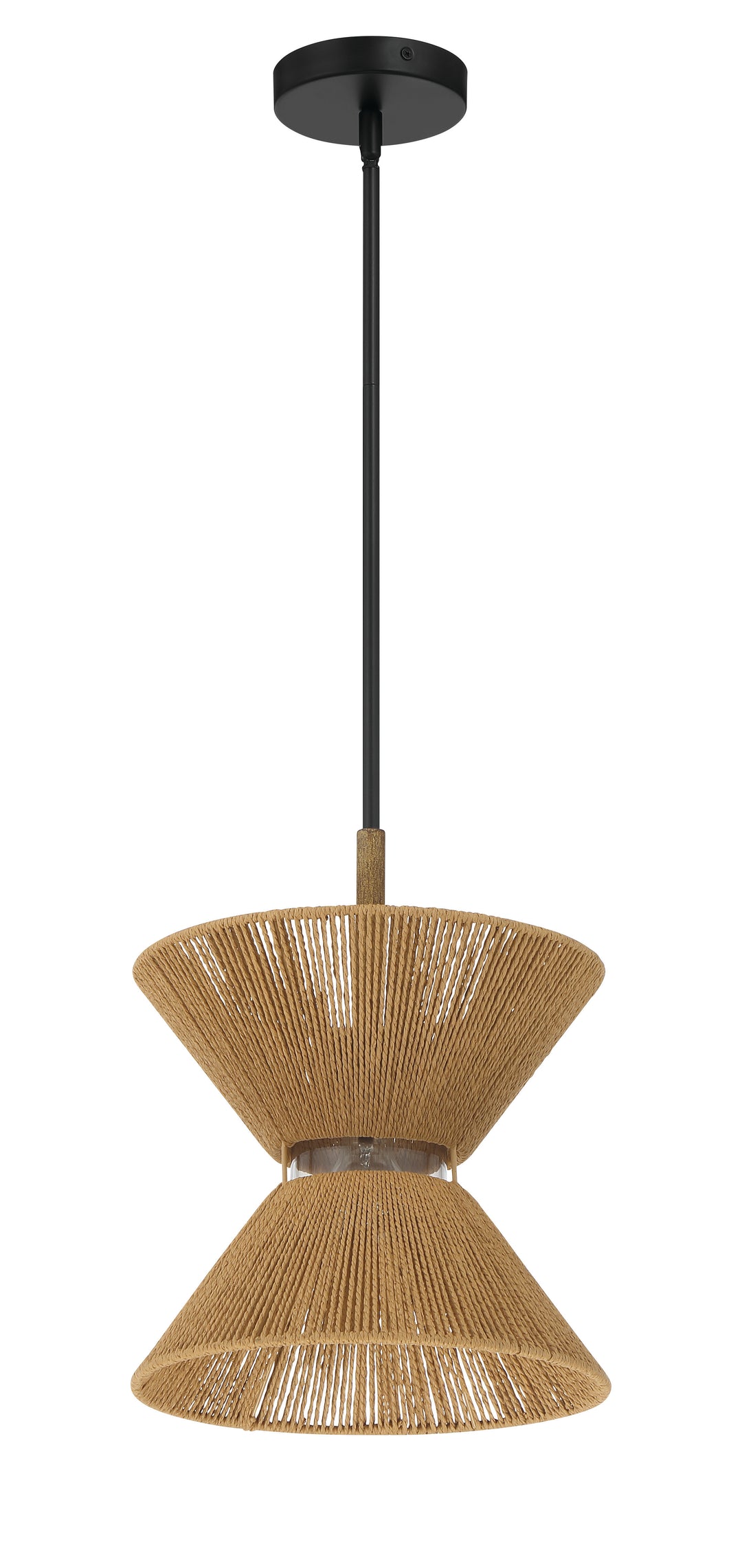 Serena 1 Light Pendant in Flat Black/Walnut CRAFTMADE